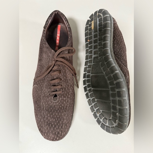 Prada Brown Suede Men's Shoes 12 - Picture 4 of 16